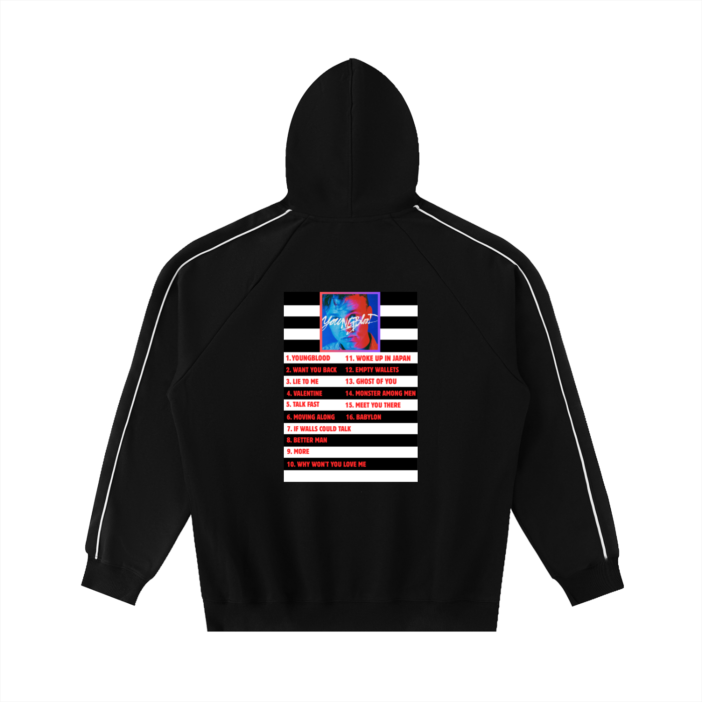 5SOS | Ashton Irwin |Youngblood Raglan Hoodie | Fan Made